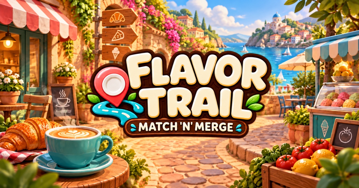 Flavor Trail: Match 'n' Merge in a sunny Mediterranean food market